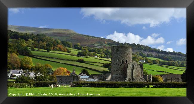 Tretower Castle in Autumn. Framed Print by Philip Veale