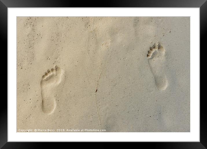 Footprints in the sand Framed Mounted Print by Marco Bicci