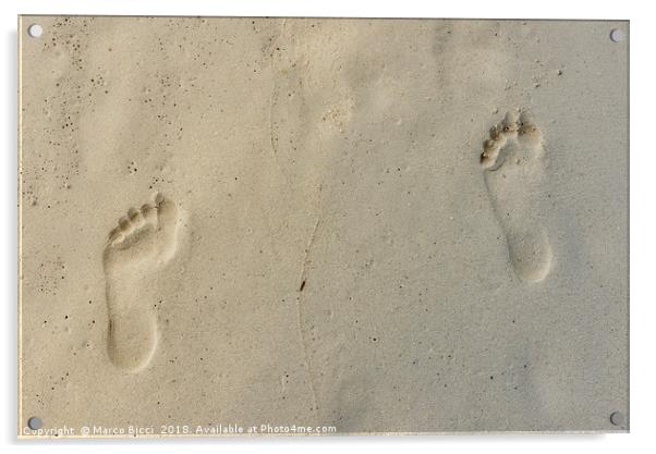 Footprints in the sand Acrylic by Marco Bicci