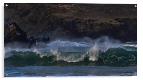 Wave at Clogher Acrylic by barbara walsh