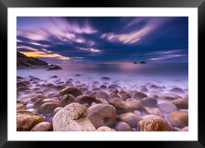 67 seconds at Porth Nanven Framed Mounted Print by Michael Brookes