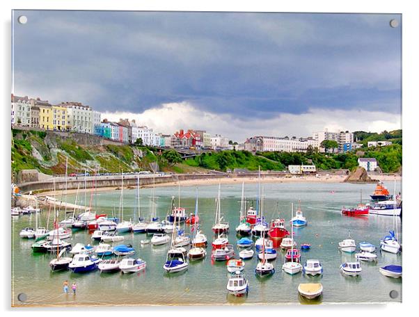 Tenby Harbour,North Beach. Acrylic by paulette hurley