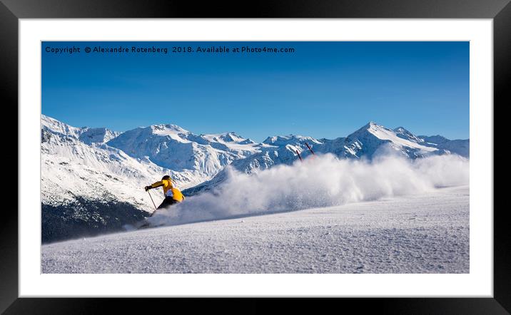 Downhill Skiing Framed Mounted Print by Alexandre Rotenberg
