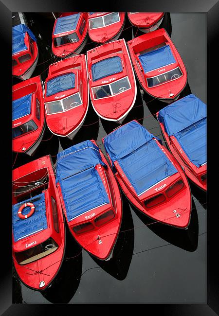 Red Boats Framed Print by Tony Bates
