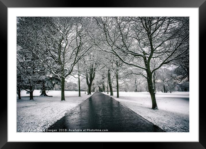 Winter Road Dundee Framed Mounted Print by Craig Doogan