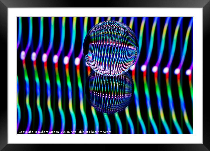 Abstract art Vertical colours in the glass ball. Framed Mounted Print by Robert Gipson