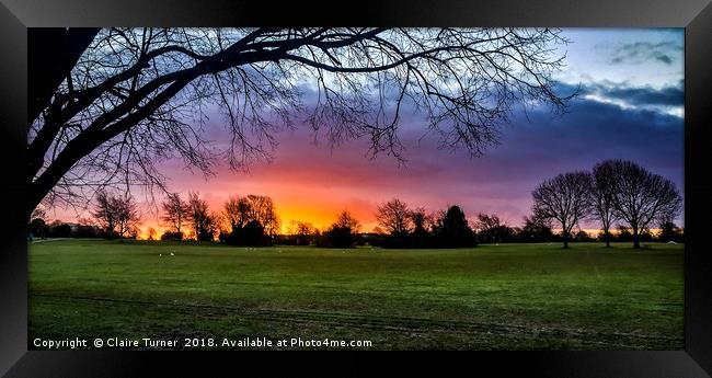 Sunrise over Bristol Downs Framed Print by Claire Turner
