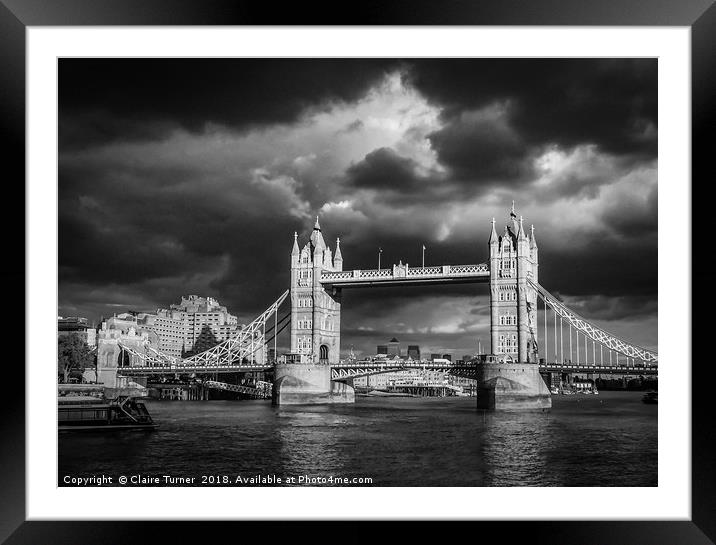 Tower Bridge London Framed Mounted Print by Claire Turner