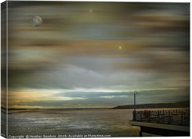 All's Quiet over the Bristol Channel Canvas Print by Heather Goodwin