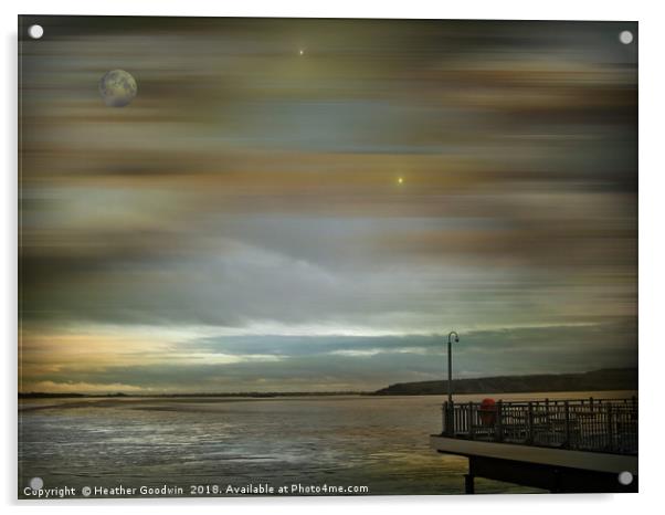 All's Quiet over the Bristol Channel Acrylic by Heather Goodwin
