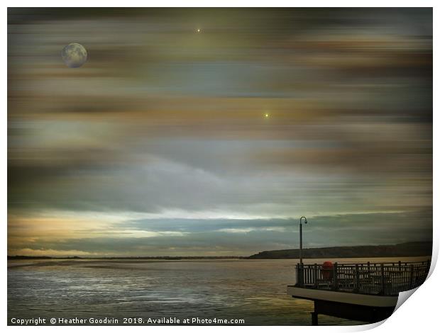 All's Quiet over the Bristol Channel Print by Heather Goodwin