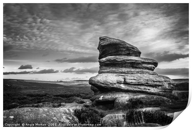 Over Owler Tor in Monchrome Print by Angie Morton