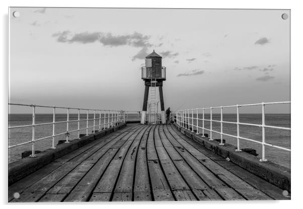 Whitby pier Acrylic by David Morton