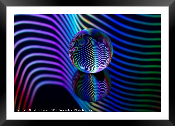 Abstract art Rainbows in the glass ball. Framed Mounted Print by Robert Gipson