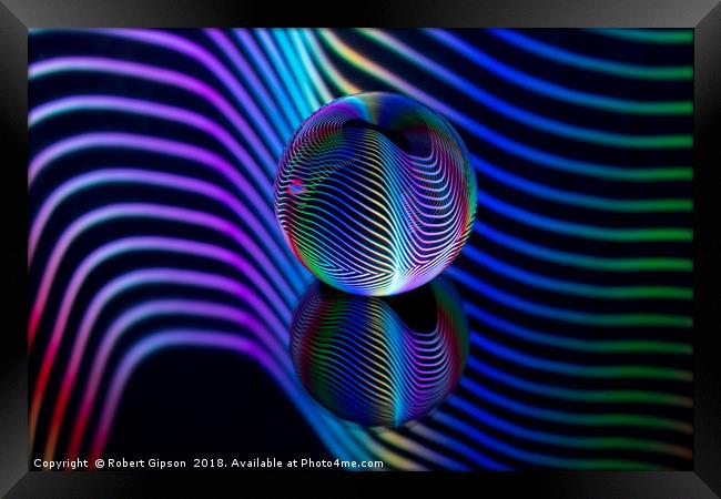 Abstract art Rainbows in the glass ball. Framed Print by Robert Gipson