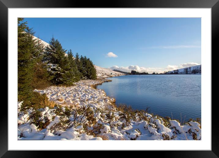 The Beacons Reservoir in Winter  Framed Mounted Print by Jackie Davies