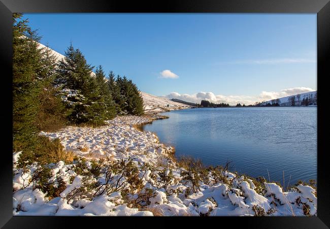 The Beacons Reservoir in Winter  Framed Print by Jackie Davies