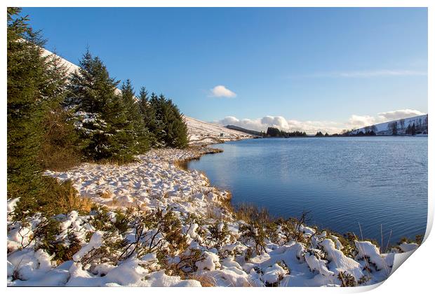 The Beacons Reservoir in Winter  Print by Jackie Davies