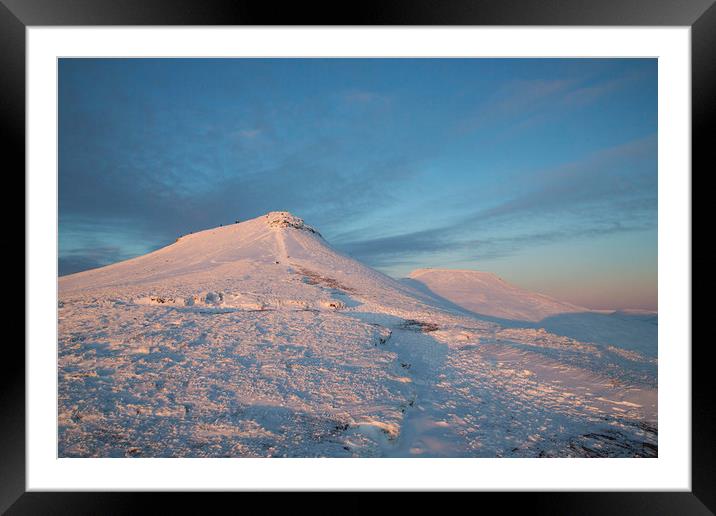 Pen y Fan and Corn Du Sunset Framed Mounted Print by Jackie Davies