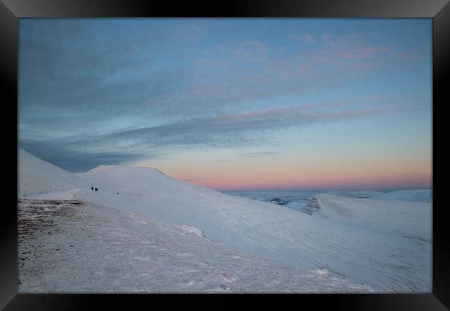 Pen y Fan mountain at sunset Framed Print by Jackie Davies