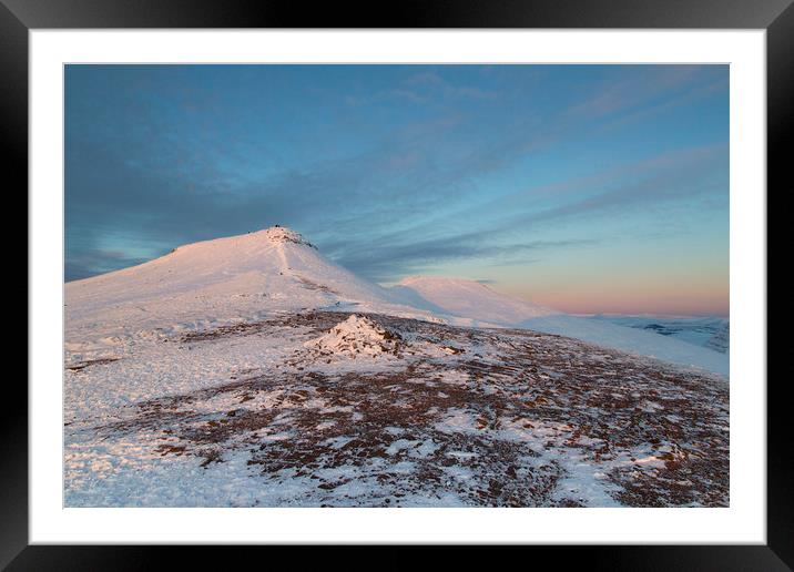 Pen y Fan and Corn Du Sunset  Framed Mounted Print by Jackie Davies
