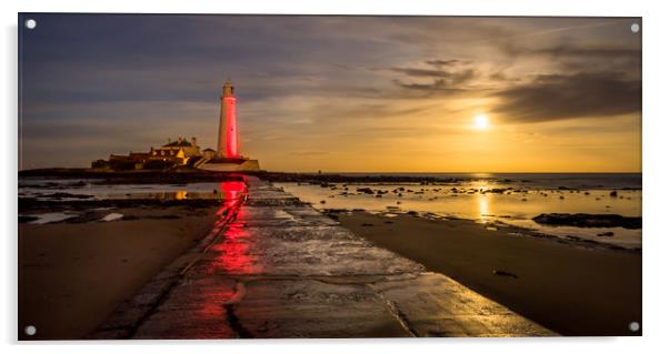 Lovely Supermoon at St Mary's Acrylic by Naylor's Photography