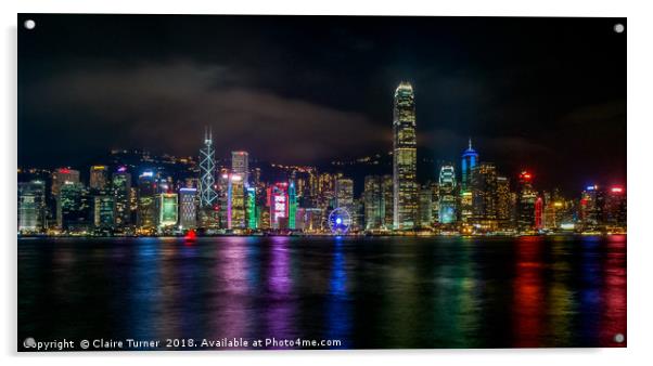 Hong Kong bay Acrylic by Claire Turner