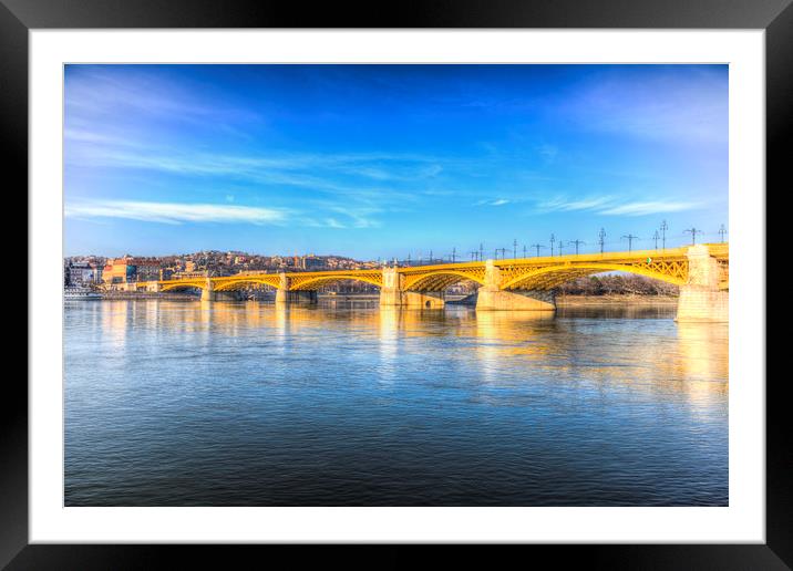 Margaret Bridge Budapest Framed Mounted Print by David Pyatt