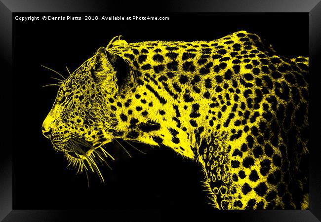 Golden Leopard Framed Print by Dennis Platts