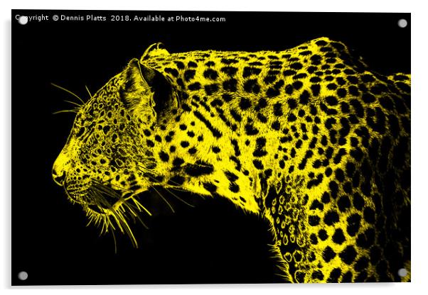 Golden Leopard Acrylic by Dennis Platts