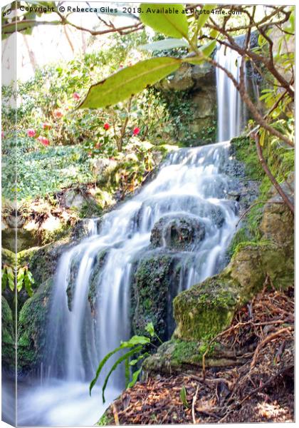 Waterfall Canvas Print by Rebecca Giles