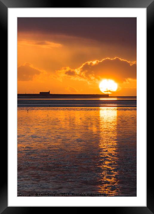 Morecambe Sunset - Resting on the pier Framed Mounted Print by Keith Douglas