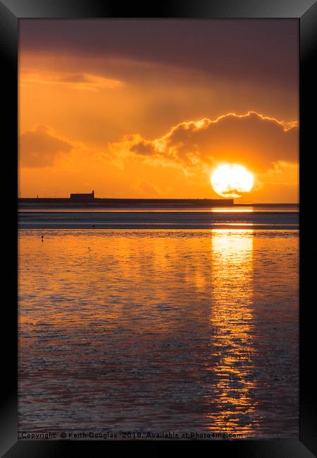 Morecambe Sunset - Resting on the pier Framed Print by Keith Douglas