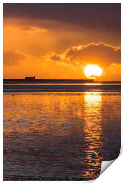 Morecambe Sunset - Resting on the pier Print by Keith Douglas
