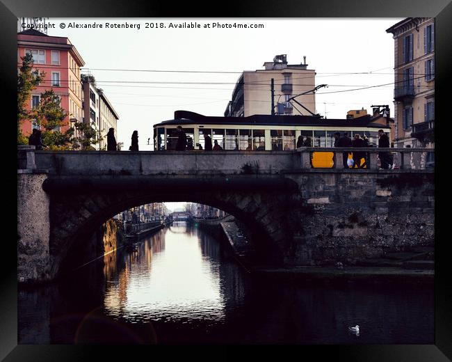 Naviglio Pavese in Milan, Lombary, Italy Framed Print by Alexandre Rotenberg