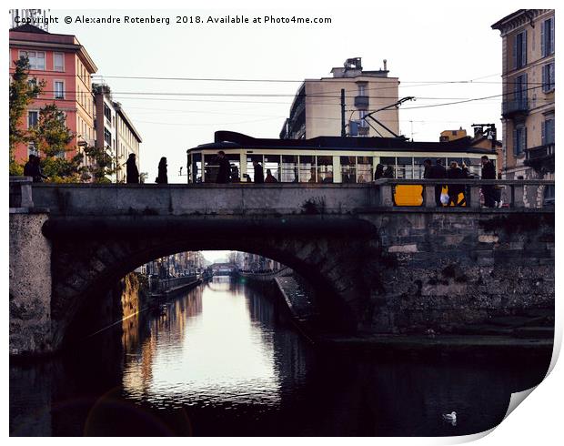 Naviglio Pavese in Milan, Lombary, Italy Print by Alexandre Rotenberg