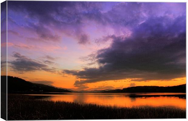 Sunset over Bala Lake Canvas Print by steven clifton