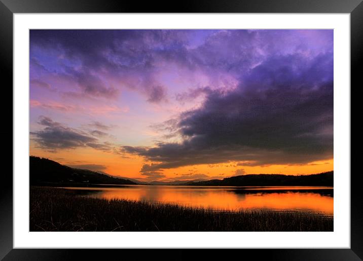 Sunset over Bala Lake Framed Mounted Print by steven clifton