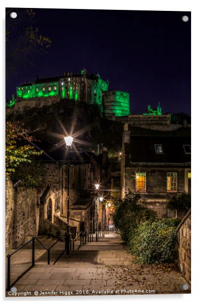 Edinburgh Castle Acrylic by Jennifer Higgs