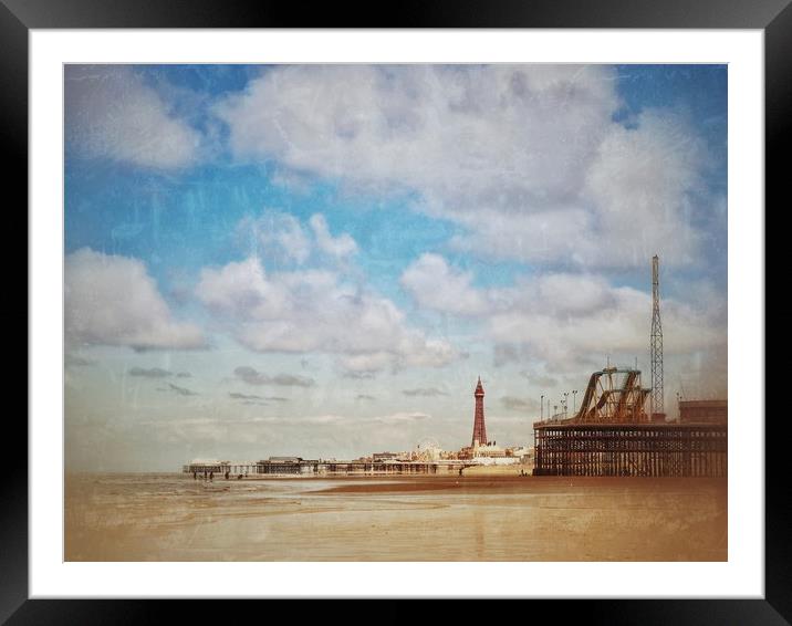 Blackpool Piers.   Framed Mounted Print by Victor Burnside