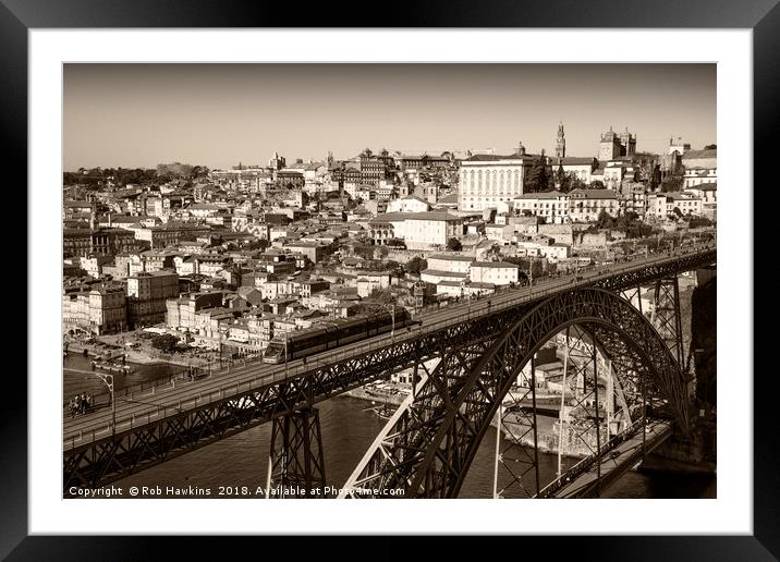 Porto sepia  Framed Mounted Print by Rob Hawkins