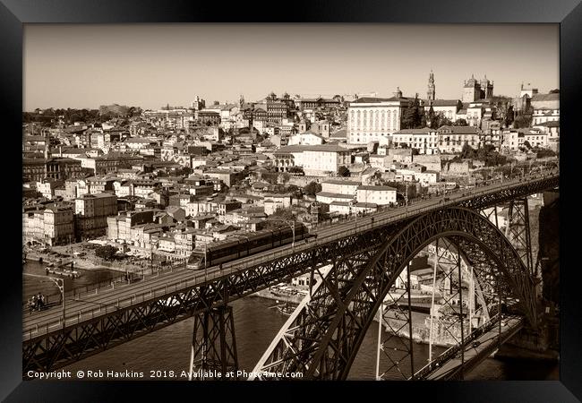Porto sepia  Framed Print by Rob Hawkins