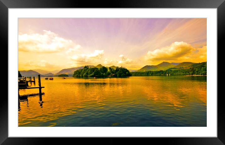 Derwentwater  Framed Mounted Print by Darren Burroughs