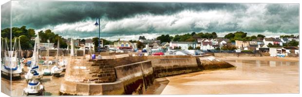 Breathtaking Saundersfoot Panorama Canvas Print by Steve Purnell