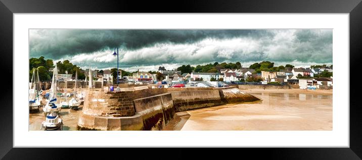 Breathtaking Saundersfoot Panorama Framed Mounted Print by Steve Purnell