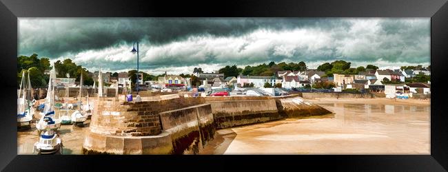 Breathtaking Saundersfoot Panorama Framed Print by Steve Purnell