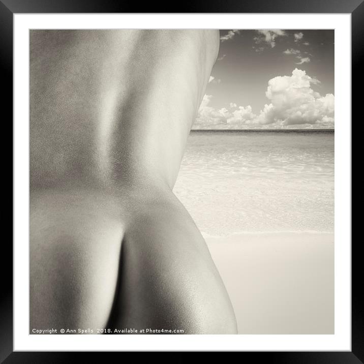 Nudist Beach Framed Mounted Print by Ann Spells