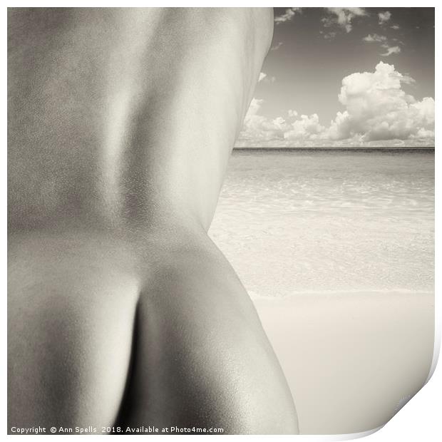 Nudist Beach Print by Ann Spells