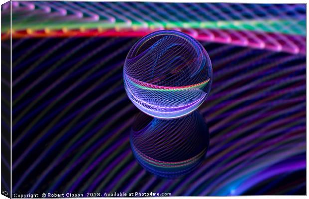 Abstract art Checkered lines in the glass ball Canvas Print by Robert Gipson