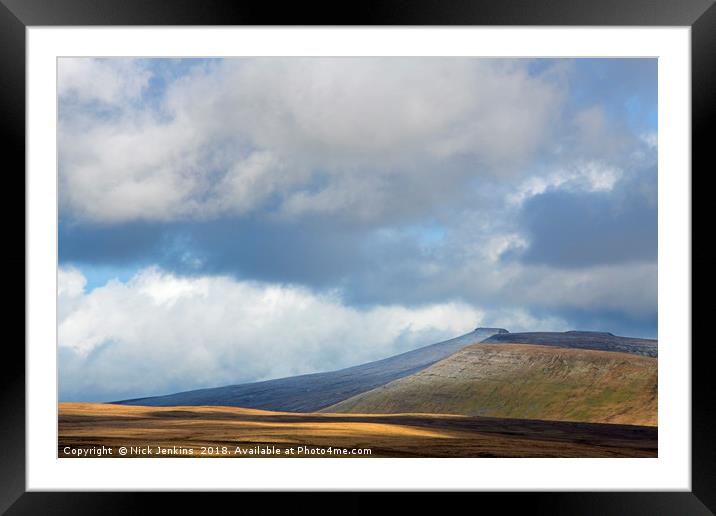 The Central Brecon Beacons on a Winter Day  Framed Mounted Print by Nick Jenkins